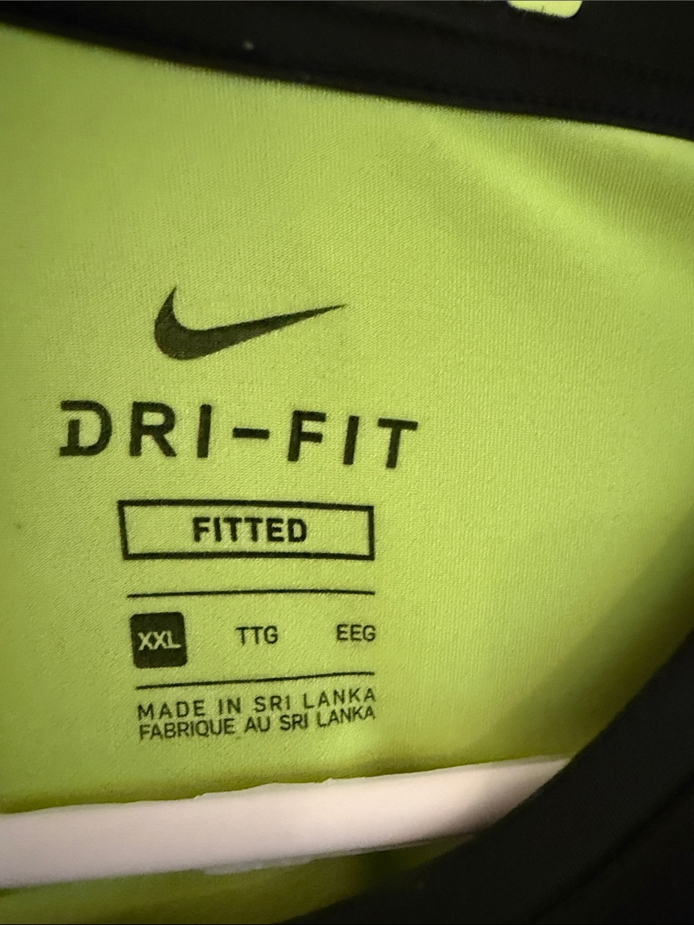 Nike Black Long Sleeve Dri-FIT Top with Neon Yellow Swoosh - Picture 2 of 2